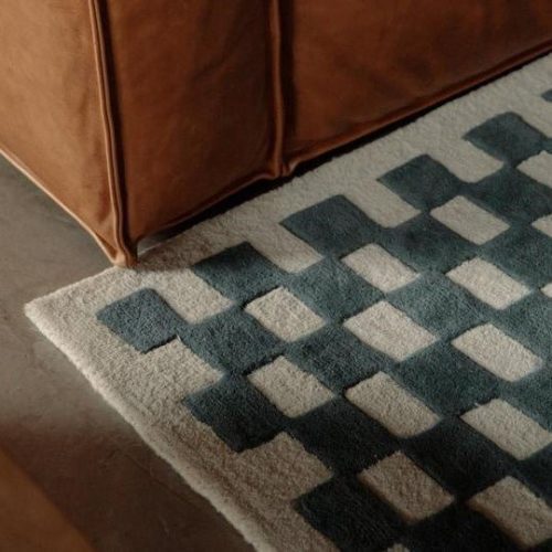 Checkers Rug x Scott Sueme, 8x10, Teal - Sundays CompanyRUG - JH - 021 - 036